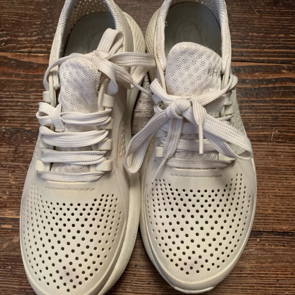 Croc tennis shoes.